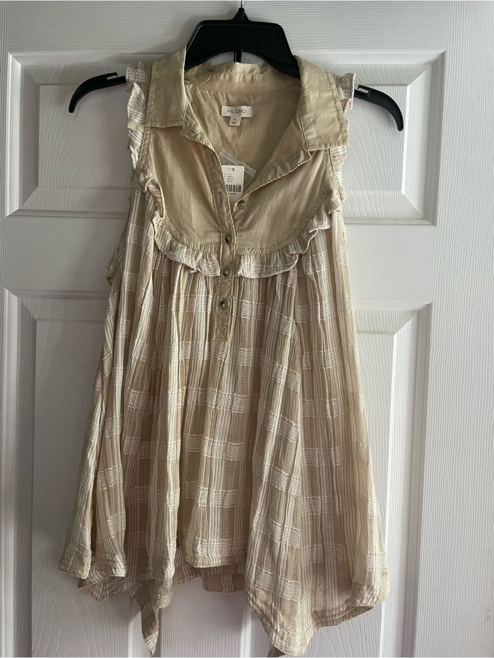 NWT Pilcro Sleeveless Seaside Collared Swing Blouse - Picture 4 of 7